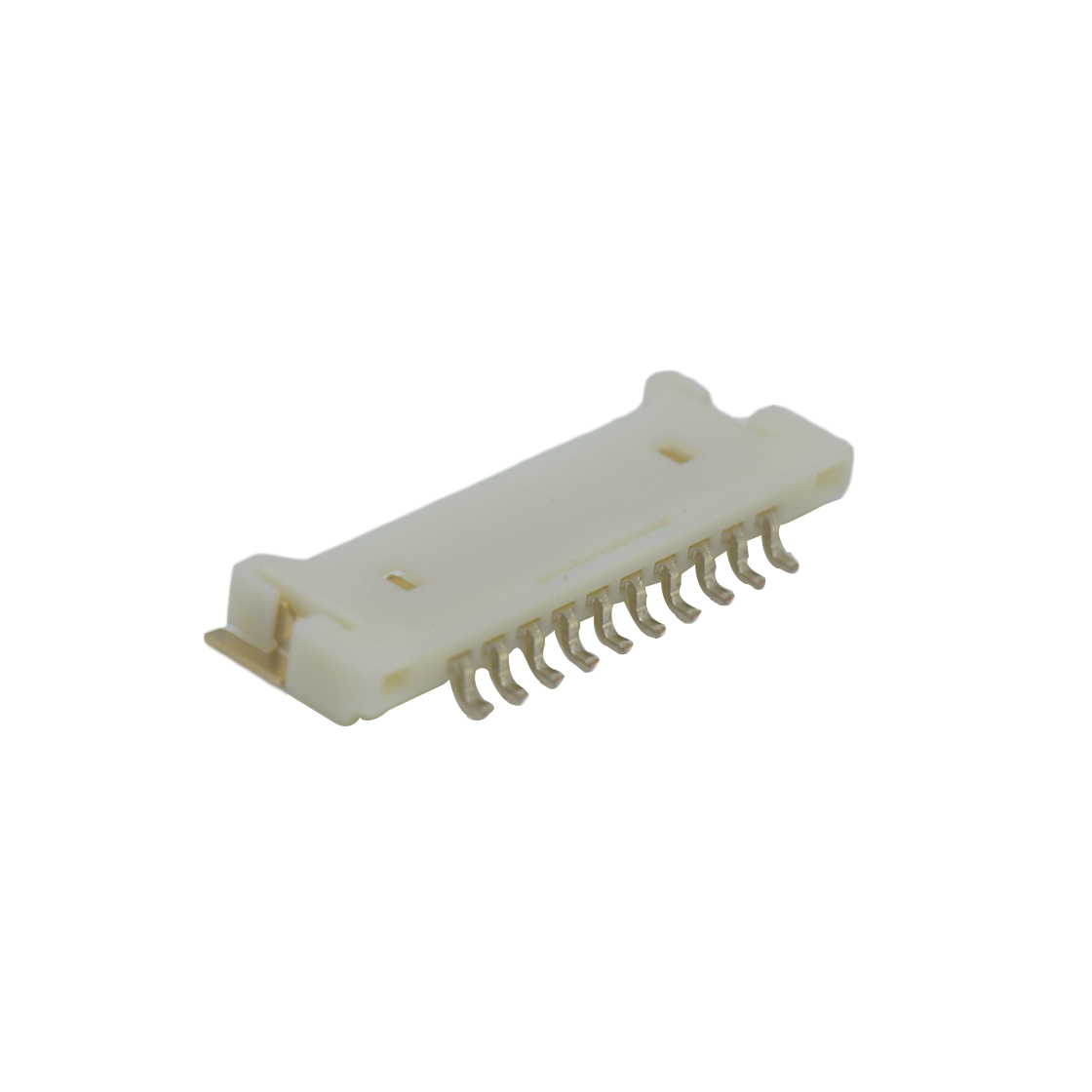 Pitch 1.25mm 90° 单排卧贴Wafer 10pin 本色 镀全金G/F