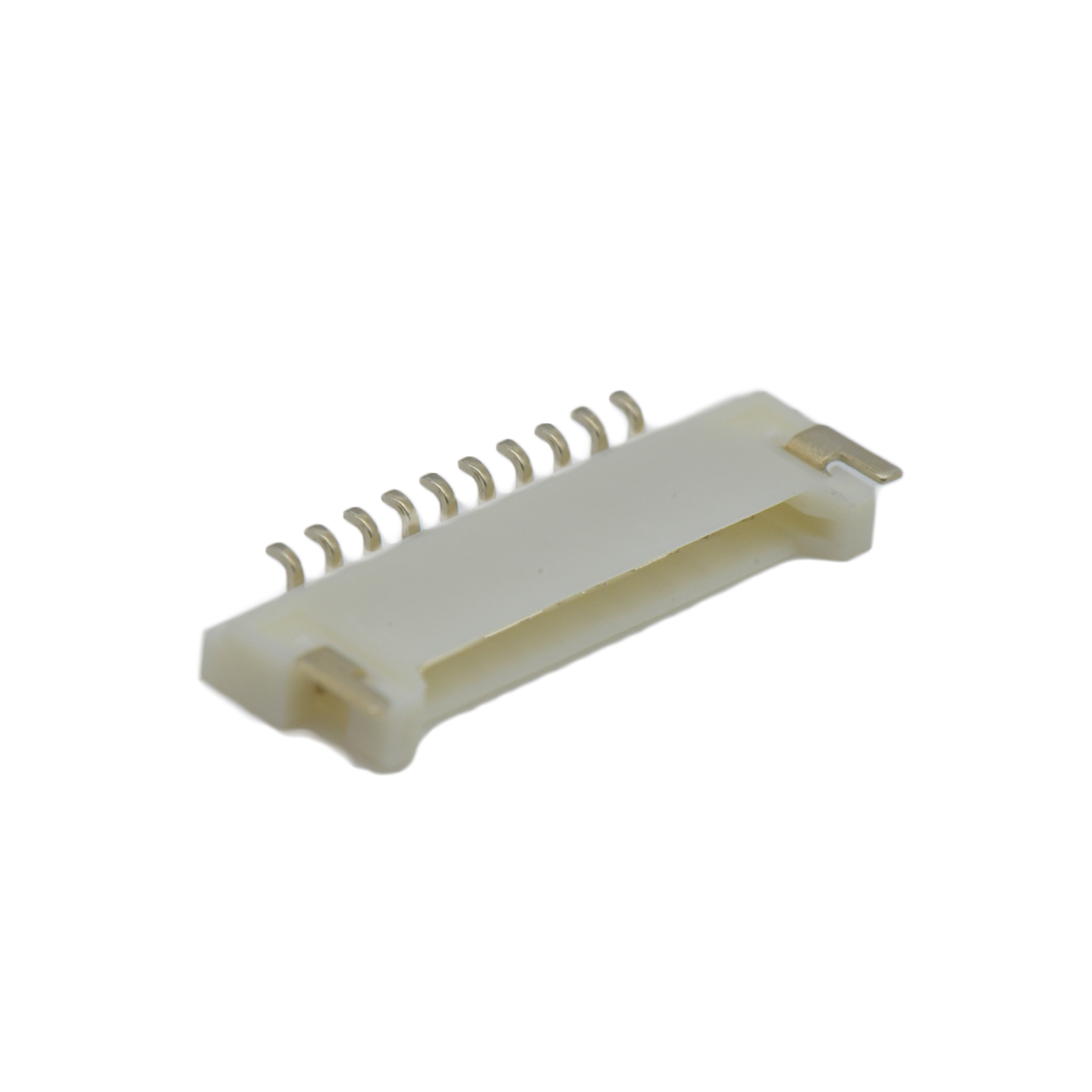 Pitch 1.25mm 90° 单排卧贴Wafer 10pin 本色 镀全金G/F