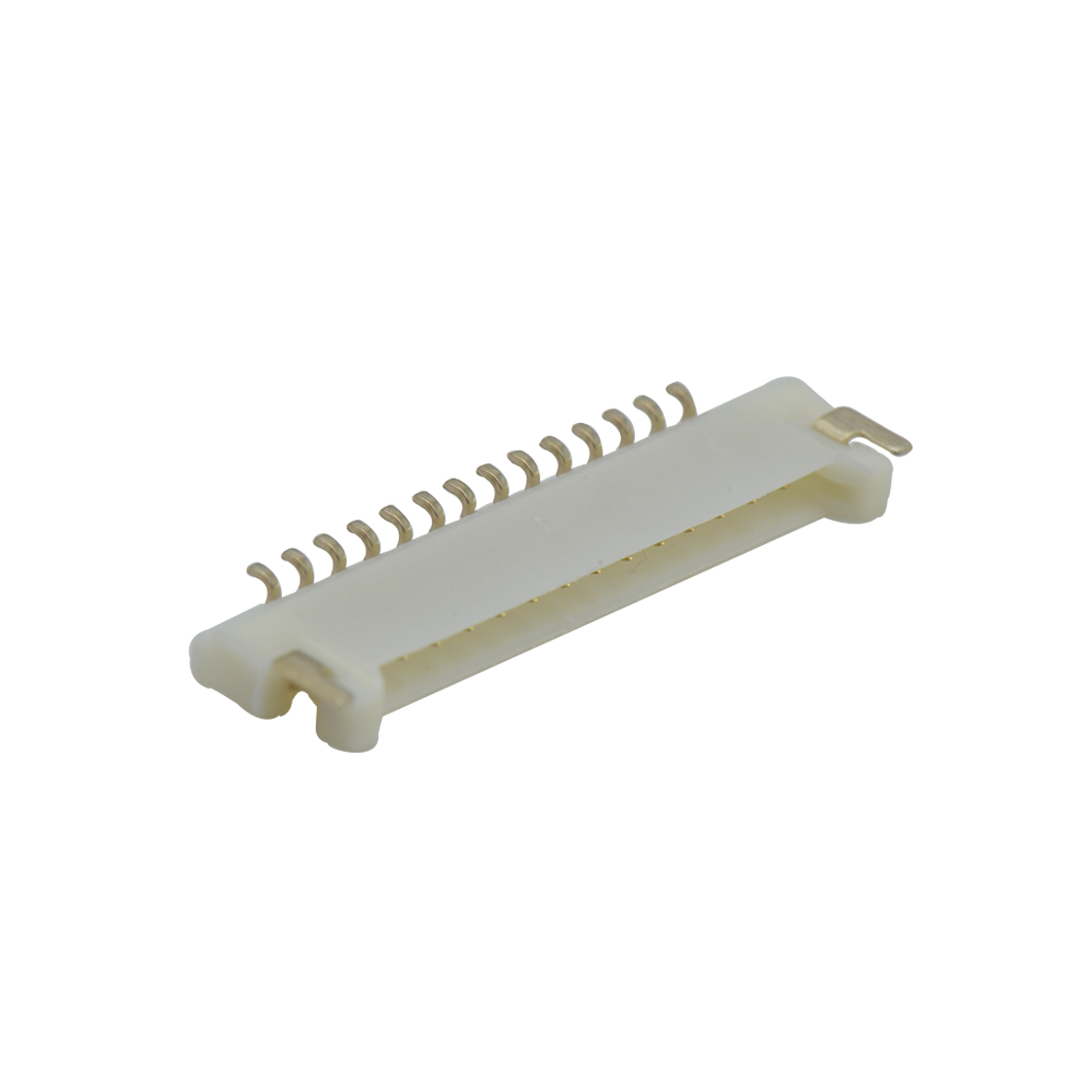 Pitch 1.25mm 90° 单排卧贴Wafer 14pin 本色 镀全金G/F
