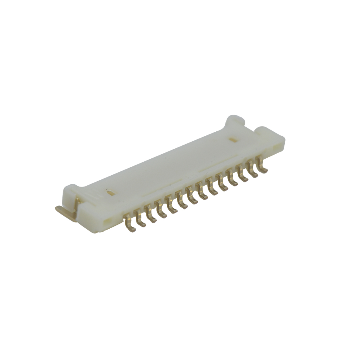 Pitch 1.25mm 90° 单排卧贴Wafer 14pin 本色 镀全金G/F