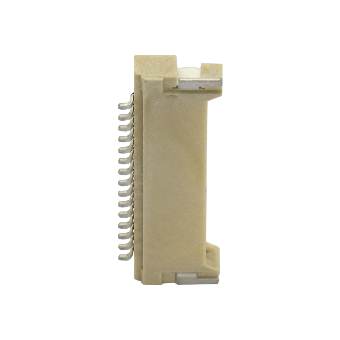 Pitch 1.25mm 90° 单排卧贴Wafer 15pin 本色 镀全金G/F