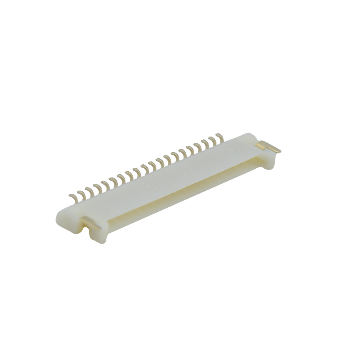 Pitch 1.25mm 90° 单排卧贴Wafer 20pin 本色 镀全金G/F