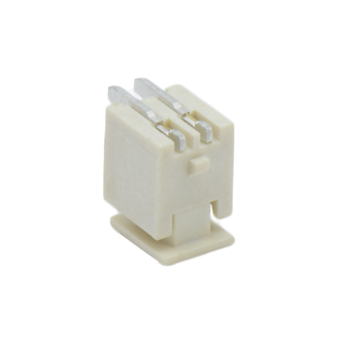 Pitch 1.50mm 180°单排立贴带扣 Wafer 2Pin 本色 镀雾锡
