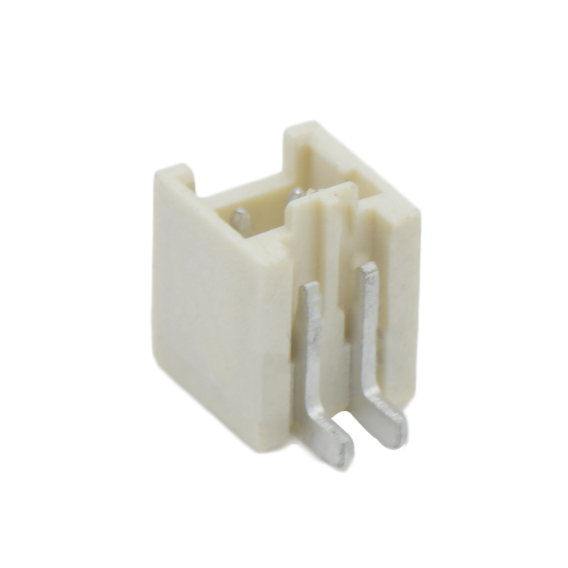 Pitch 1.50mm 180°单排立贴带扣 Wafer 2Pin 本色 镀雾锡