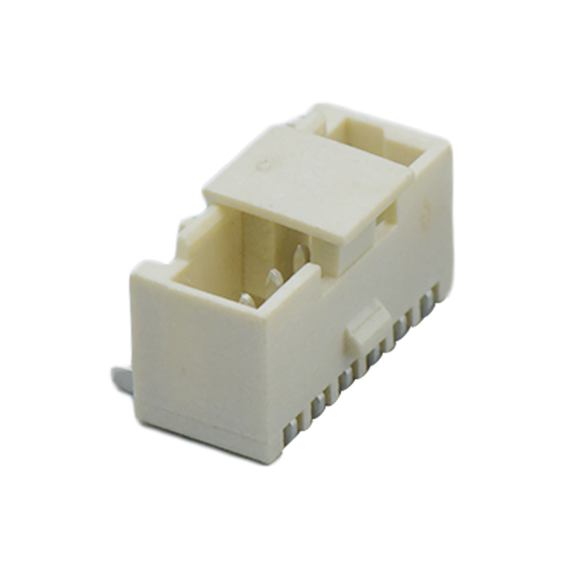 Pitch 1.50mm 180°单排立贴带扣 Wafer 6Pin 本色 镀雾锡