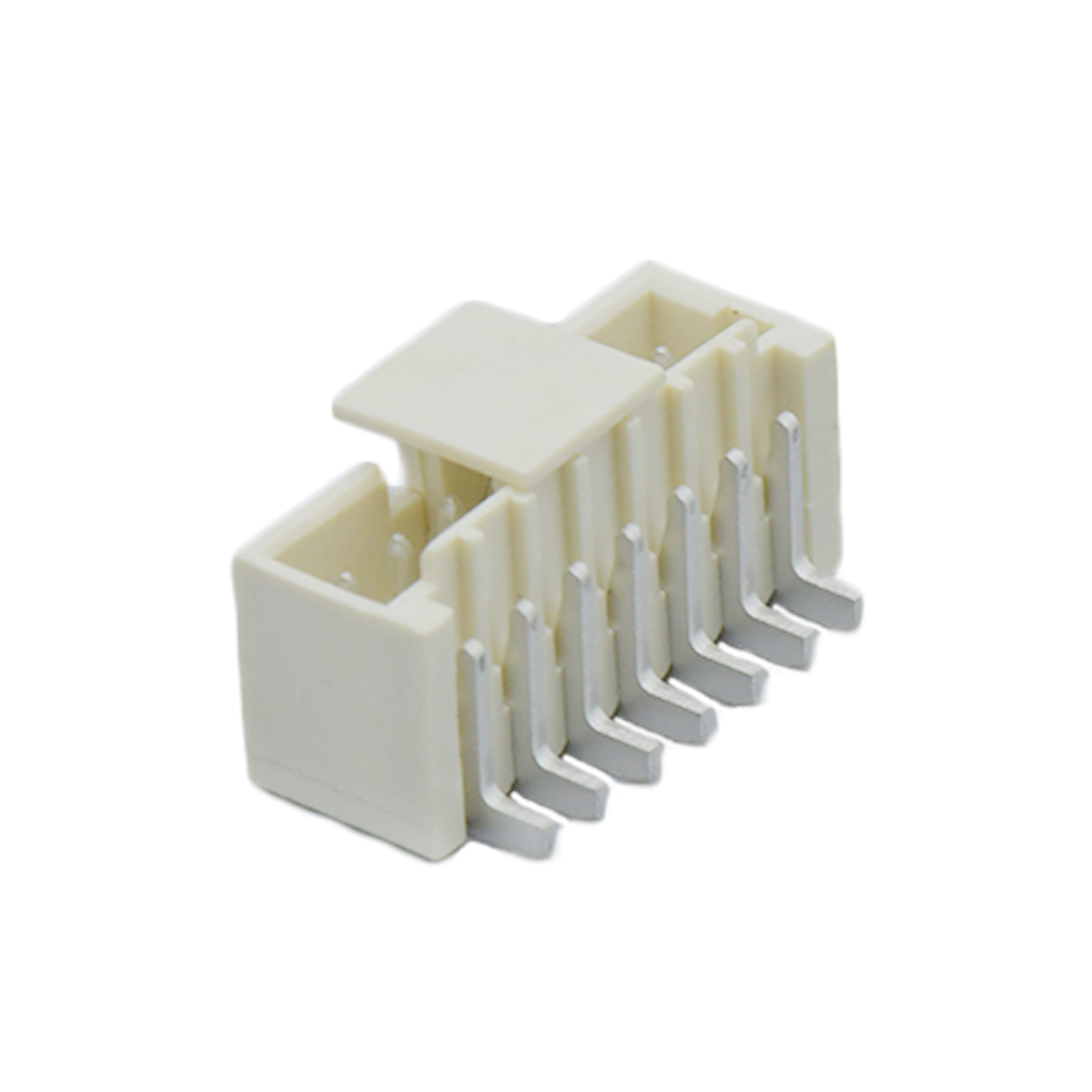 Pitch 1.50mm 180°单排立贴带扣 Wafer 7Pin 本色 镀雾锡