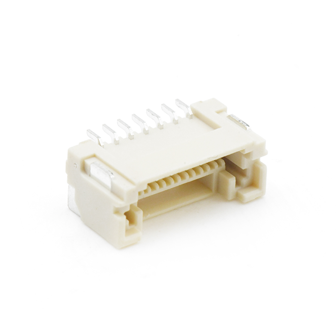 Pitch1.50mm 90°单排卧贴 Wafer 无LOGO 7Pin 本色 镀亮锡