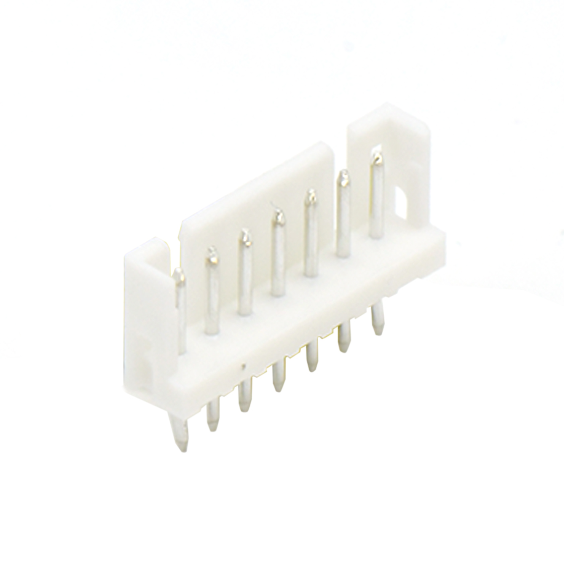 Pitch 2.00mm 180° 单排立插打外K Wafer 7pin 本色 镀亮锡