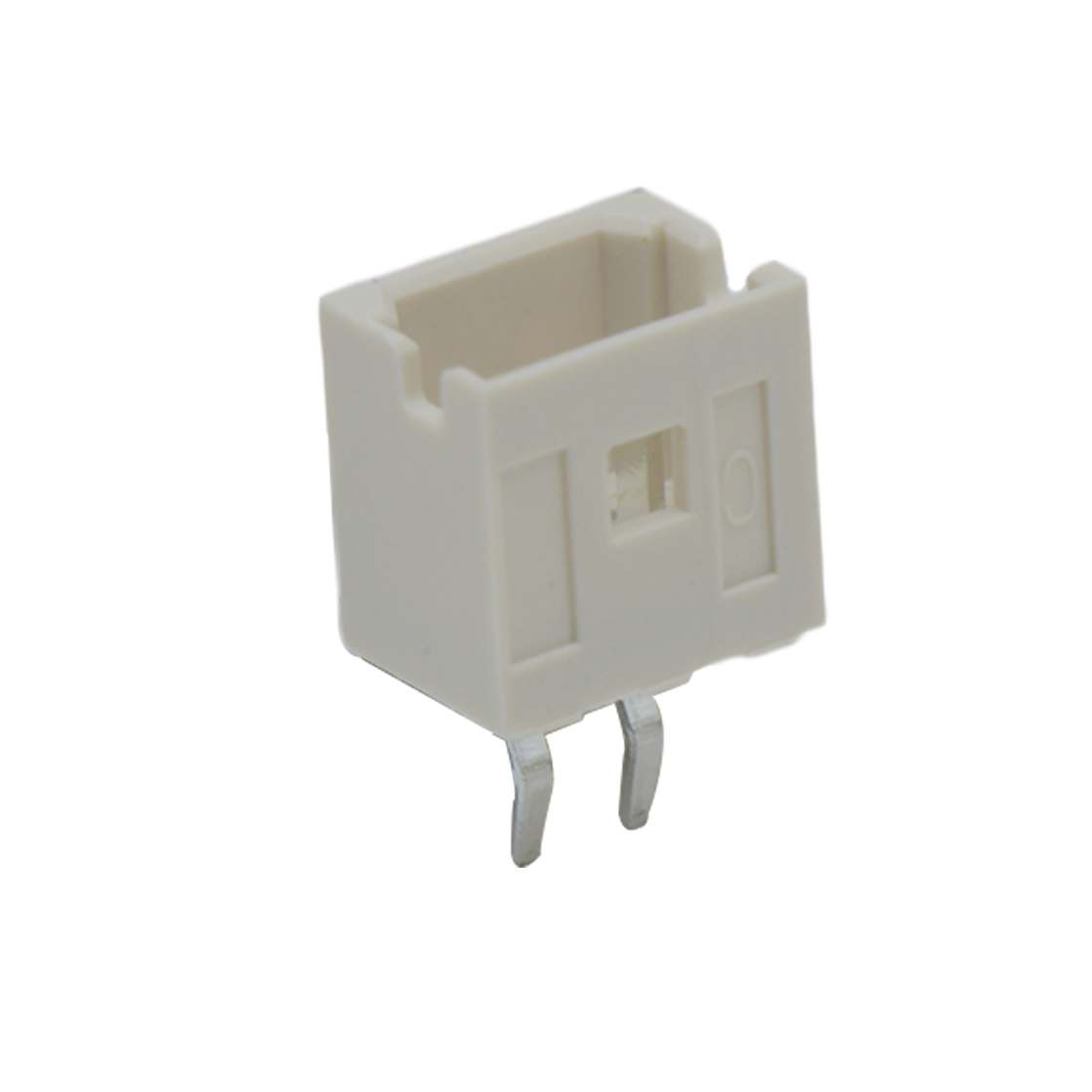 Pitch2.00mm 180°单排立插打外K Wafer 2Pin 本色 镀亮锡