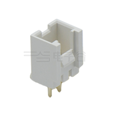 Pitch 2.00mm 180°单排立插 Wafer PA66 2pin 本色 镀亮锡