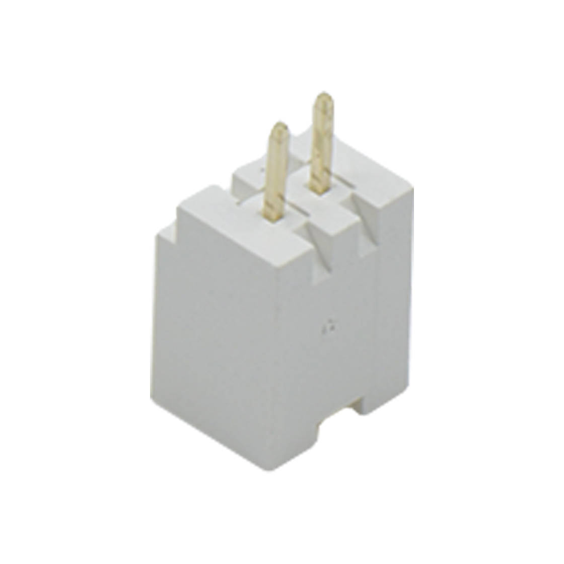 Pitch 2.00mm 180°单排立插 Wafer PA66 2pin 本色 镀亮锡