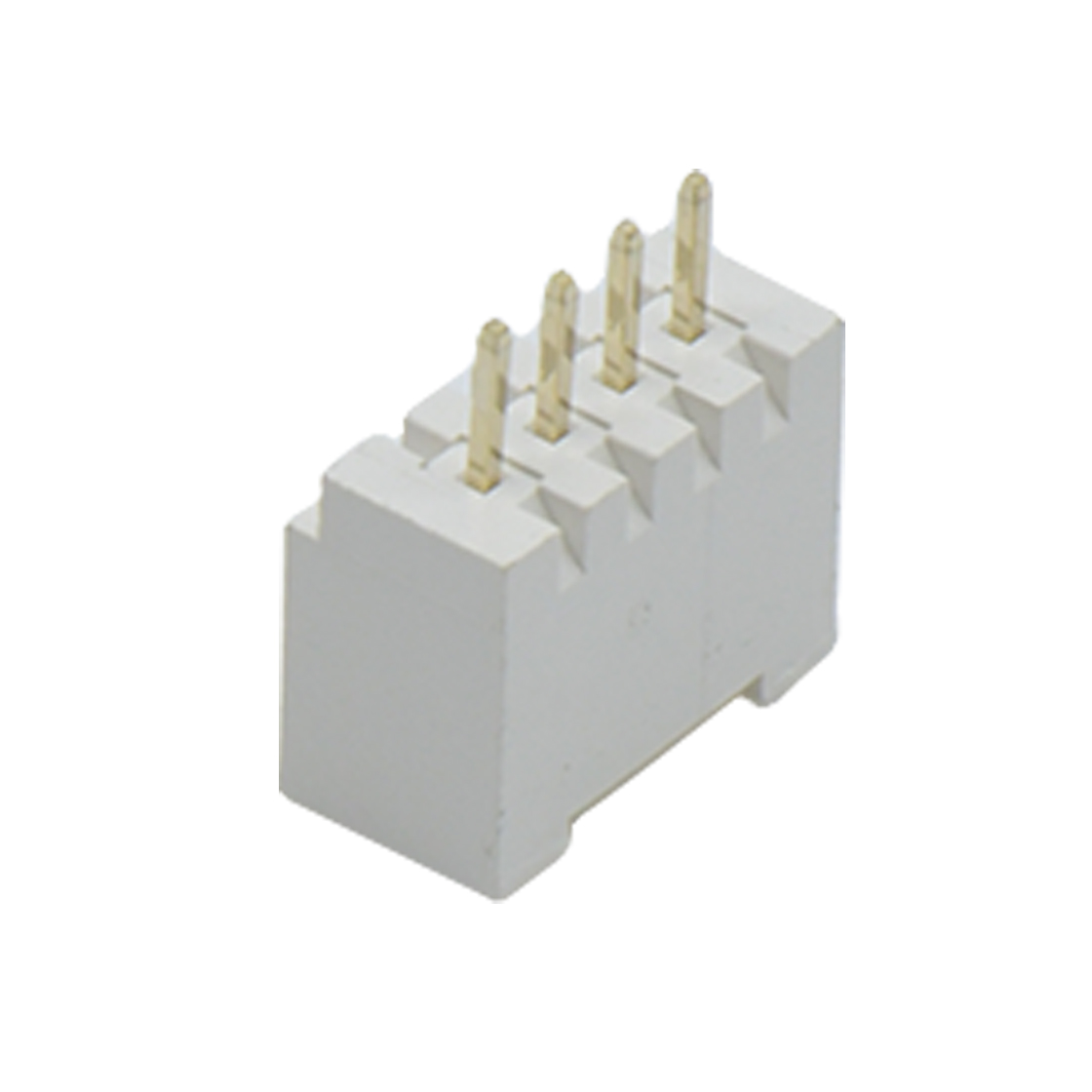 Pitch 2.00mm 180°单排立插 Wafer PA66 4pin 本色 镀亮锡