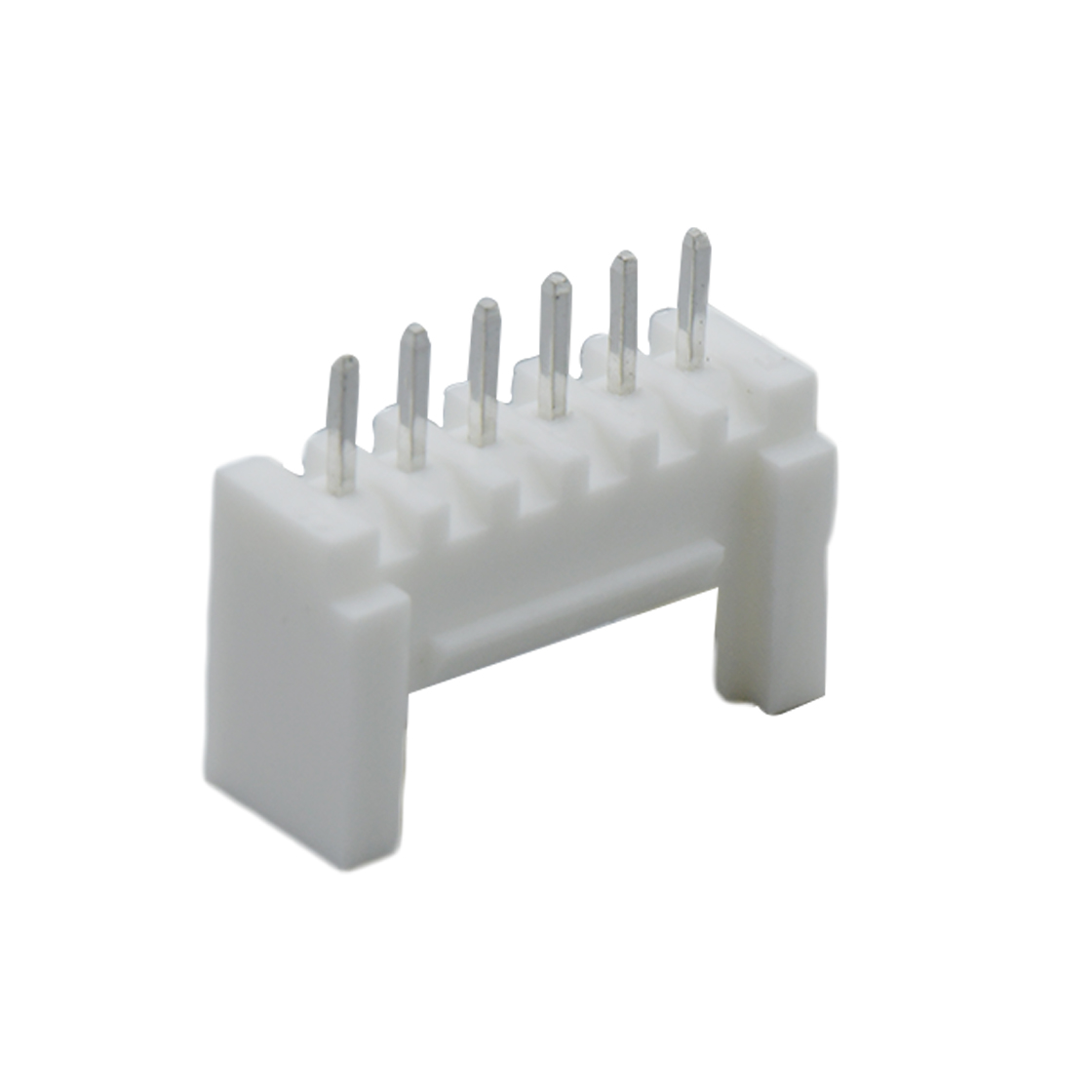 Pitch 2.00mm 180°单排立插 Wafer PA66 6pin 本色 镀亮锡