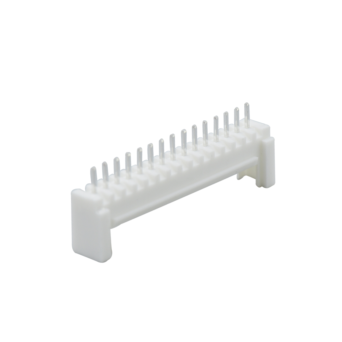 Pitch 2.00mm 180°单排立插 Wafer PA66 15pin 本色 镀亮锡