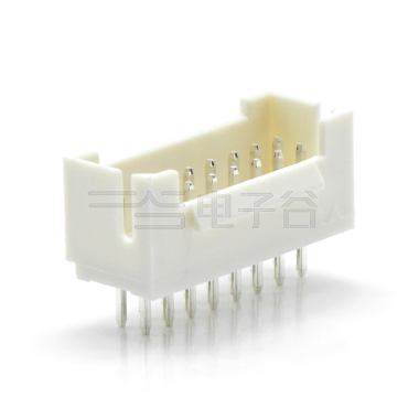 Pitch 2.00mm 180°双排DIP型 Wafer PA46 2x8pin 米黄色 镀亮锡