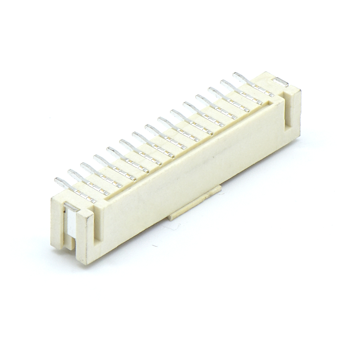 Pitch 2.00mm 单排立贴 无卤 Wafer 15Pin 米黄色 亮锡