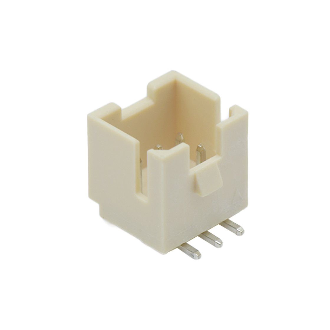 Pitch 2.0mm 180°双排带扣立贴无logo Wafer 2x3pin 米黄色 镀亮锡