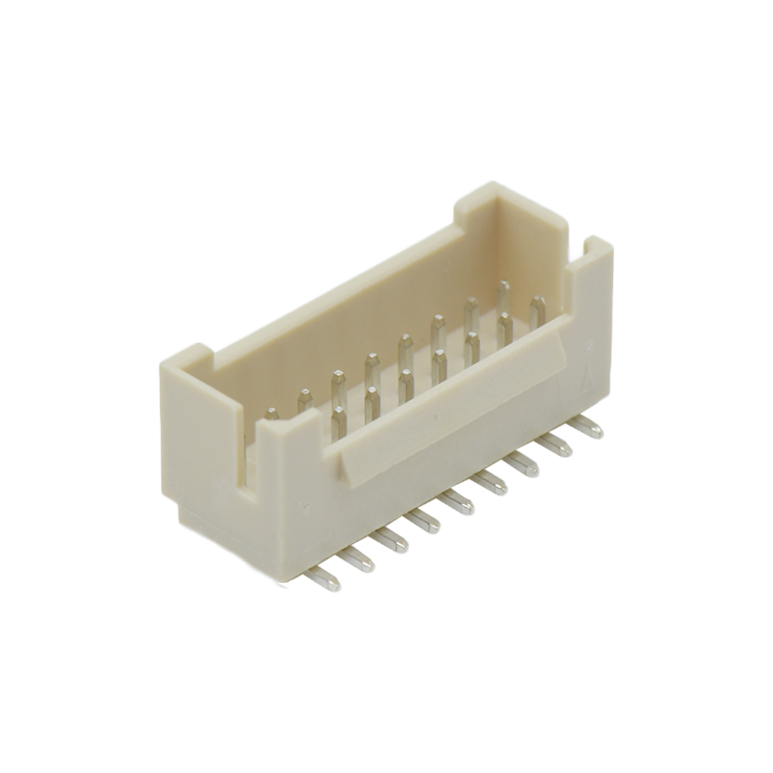 Pitch 2.0mm 180°双排带扣立贴无logo Wafer 2x9pin 米黄色 镀亮锡