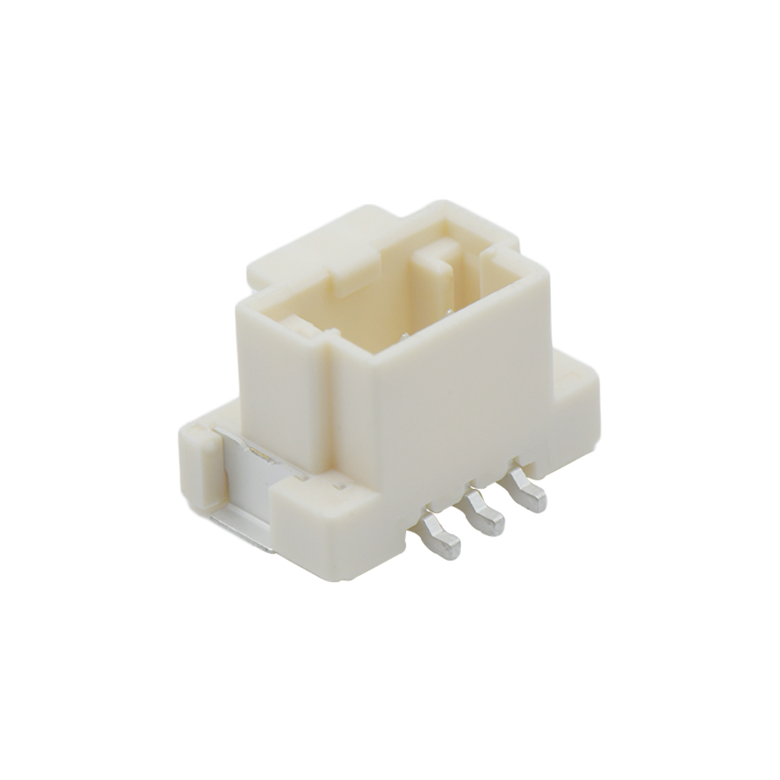 Pitch2.00mm 180°单排带扣立贴Wafer PA9T有卤 3Pin 本色 镀雾锡