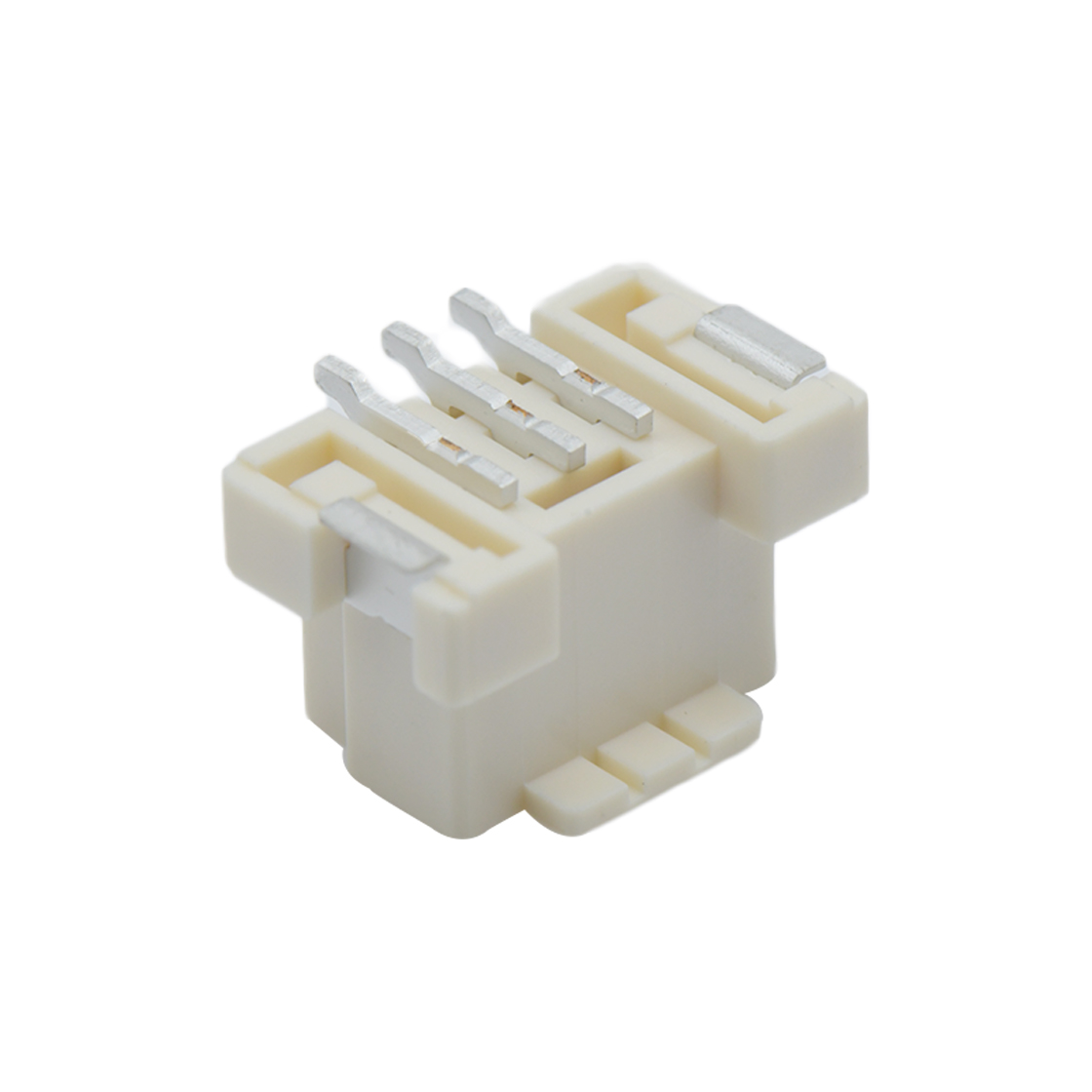 Pitch2.00mm 180°单排带扣立贴Wafer PA9T有卤 3Pin 本色 镀雾锡