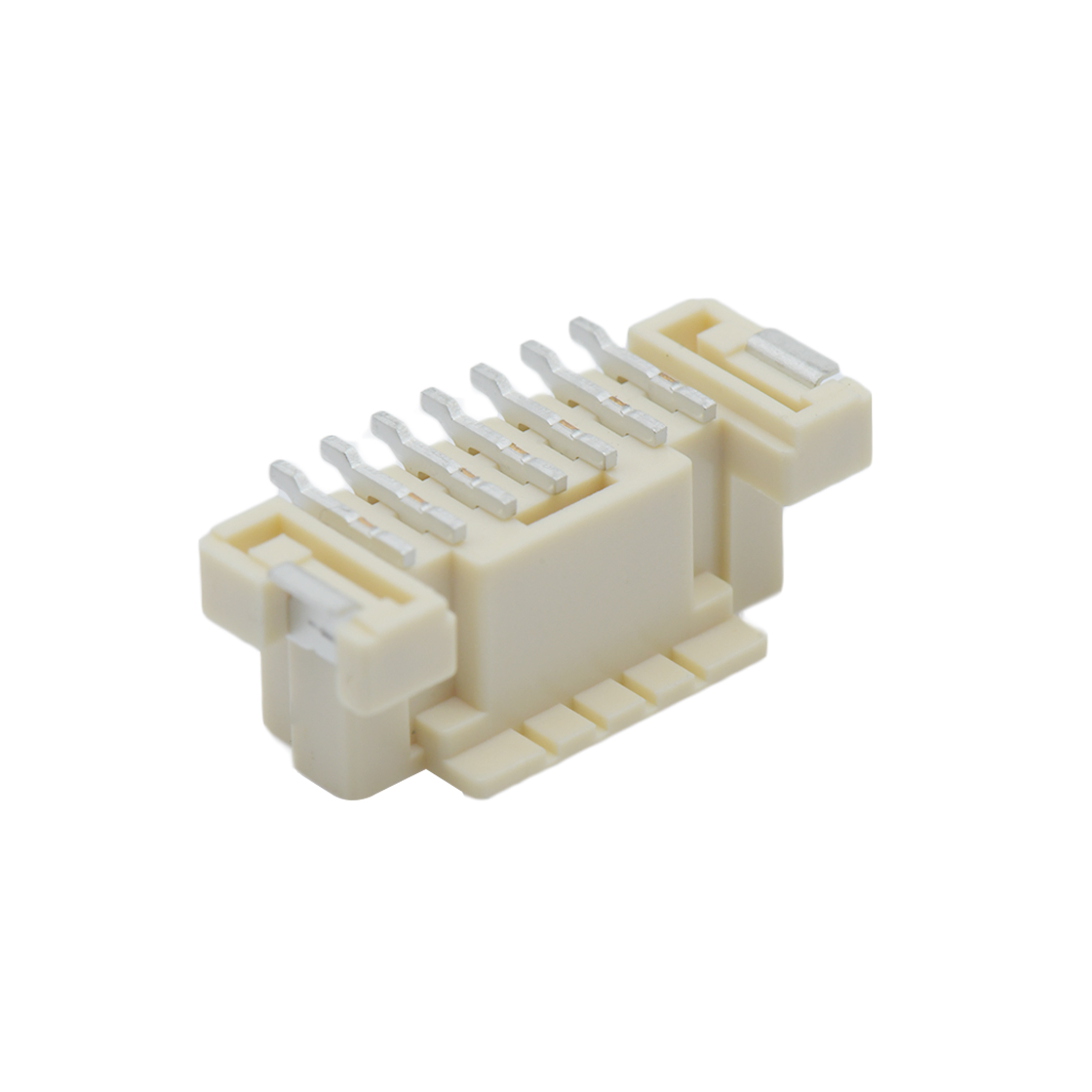 Pitch2.00mm 180°单排带扣立贴Wafer PA9T有卤 7Pin 本色 镀雾锡