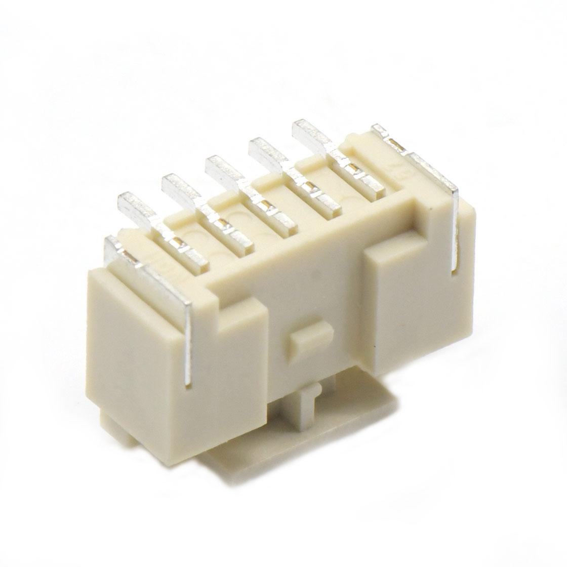 Pitch 2.0mm 180°PA单排立贴 Wafer 5pin 米黄色 PA10T,UL94V-0 镀亮锡