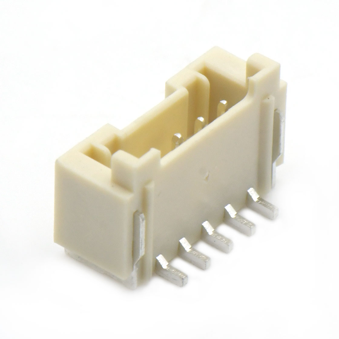 Pitch 2.0mm 180°PA单排立贴 Wafer 5pin 米黄色 PA10T,UL94V-0 镀亮锡
