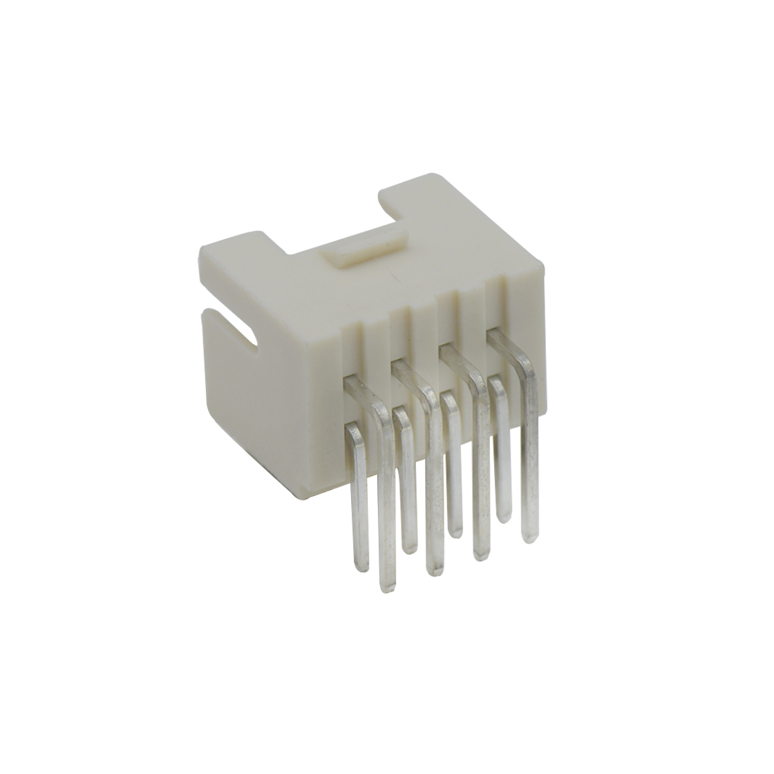 Pitch 2.0mm 90° 双排不带定位弯针 Wafer 2X4Pin 本色 镀亮锡