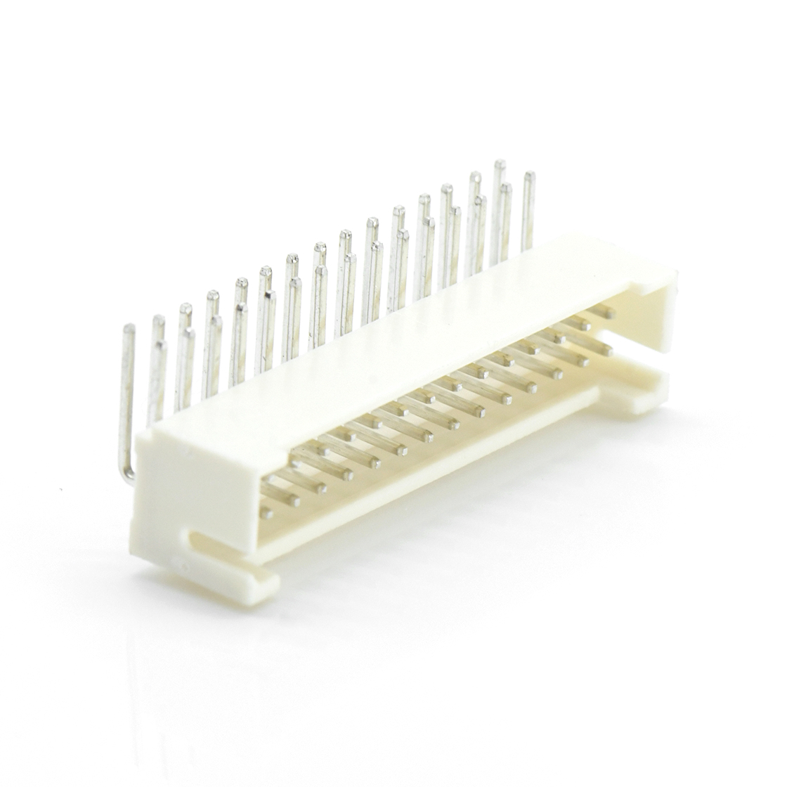 Pitch 2.0mm 90° 双排不带定位弯针 Wafer 2X10Pin 本色 镀亮锡