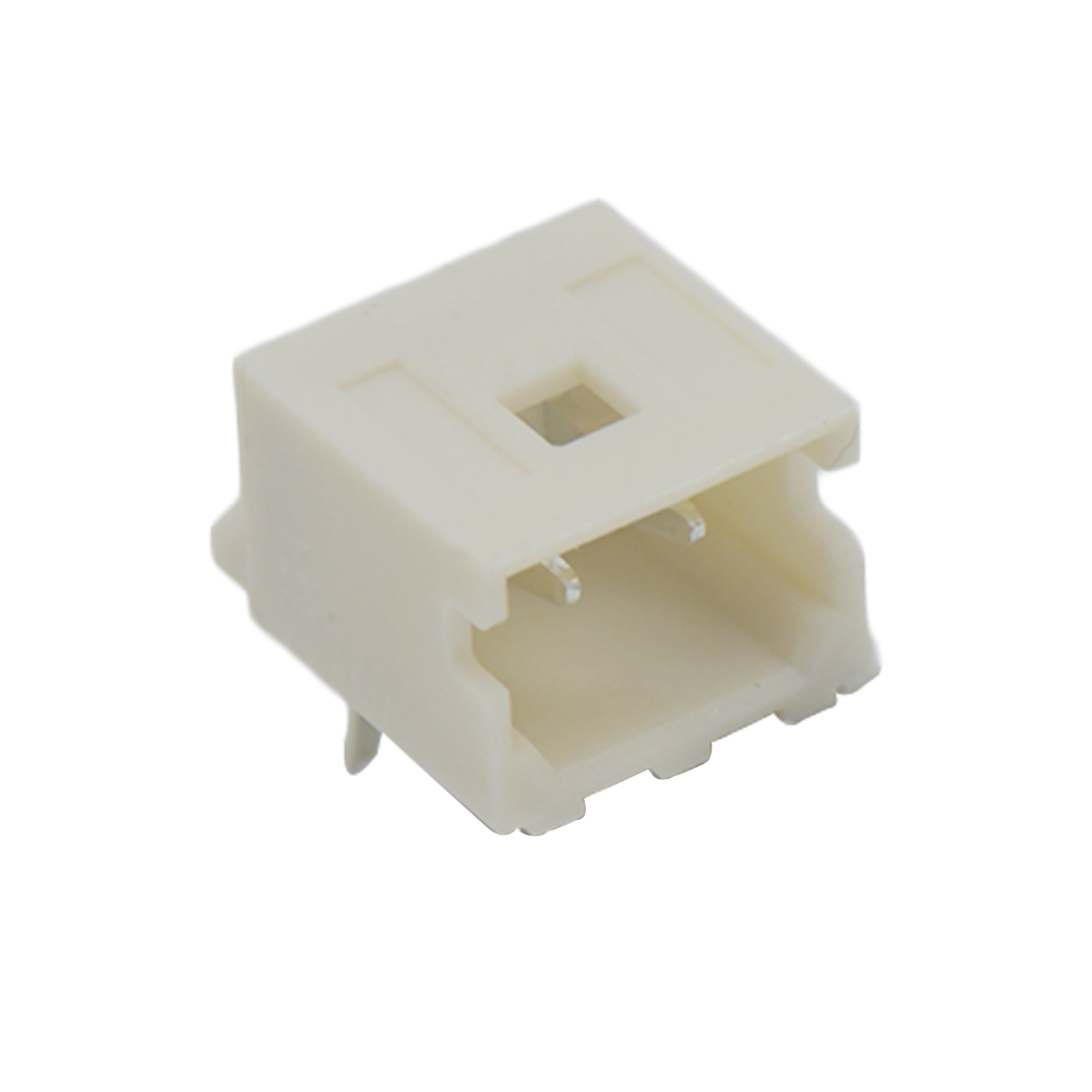 Pitch2.00mm 90° 单排卧插打外K Wafer 2Pin 本色 镀亮锡