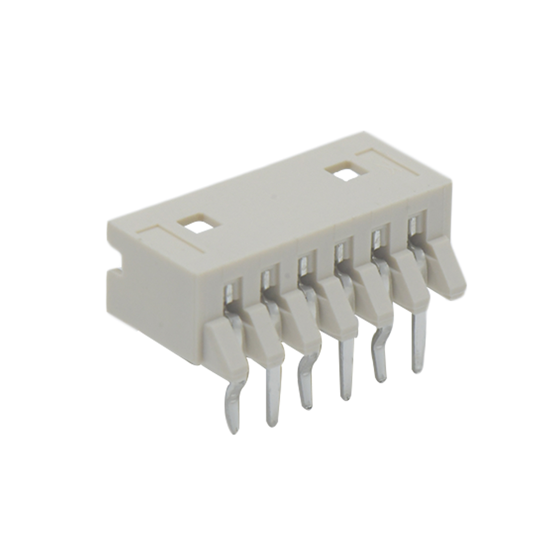 Pitch2.00mm 90° 单排卧插打外K Wafer 6Pin 本色 镀亮锡