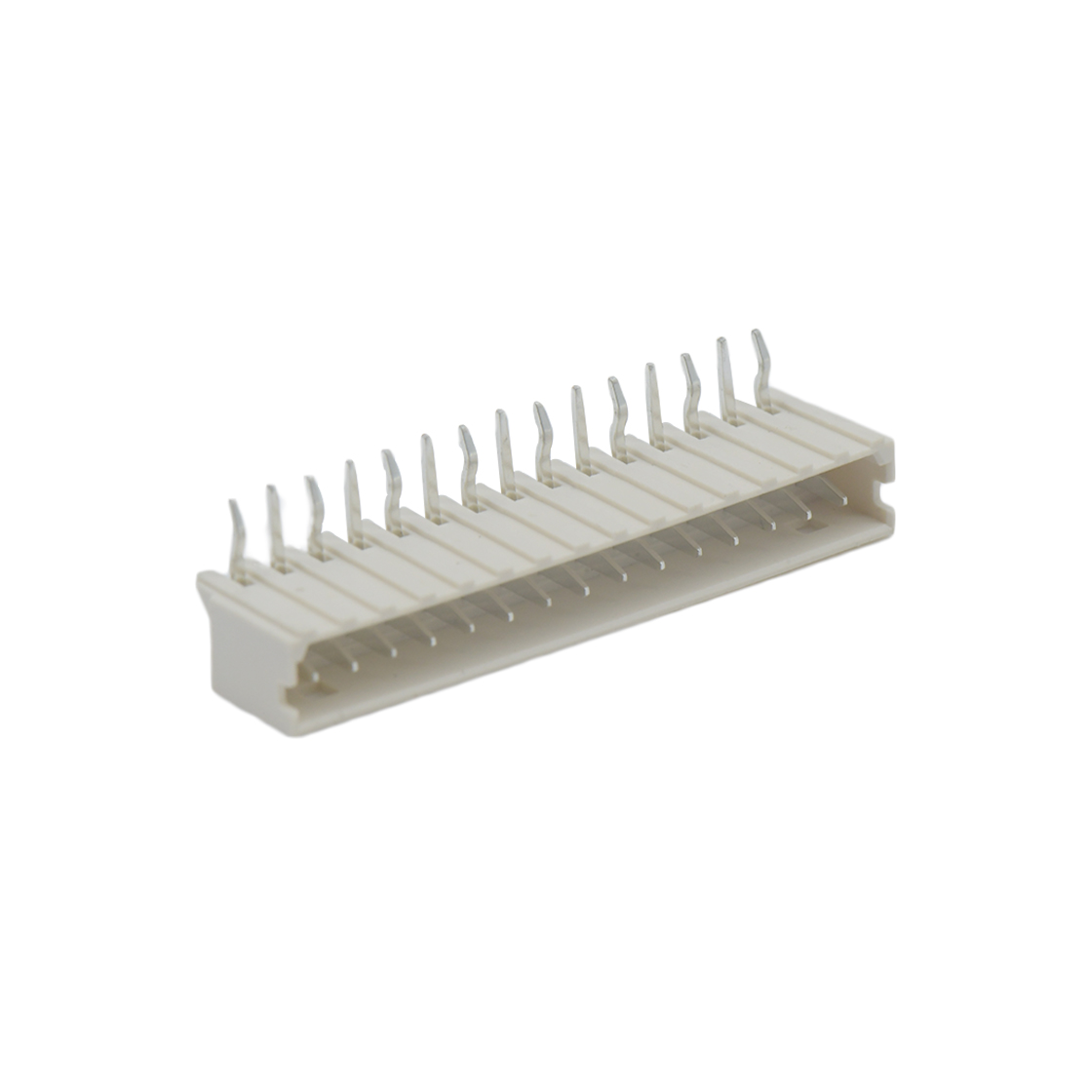 Pitch2.00mm 90° 单排卧插打外K Wafer 15Pin 本色 镀亮锡