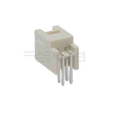 Pitch 2.0mm 90° 双排带定位弯针 Wafer 2X2Pin 本色 镀亮锡