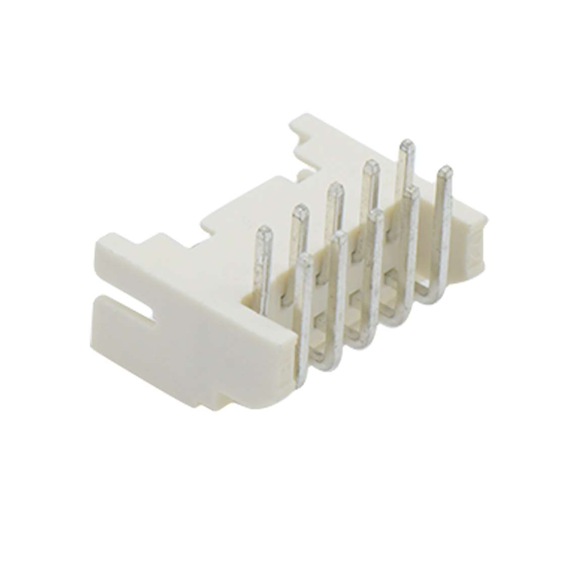 Pitch 2.0mm 90°双排DIP型带定位墙 Wafer 2x5pin 米黄色 镀亮锡