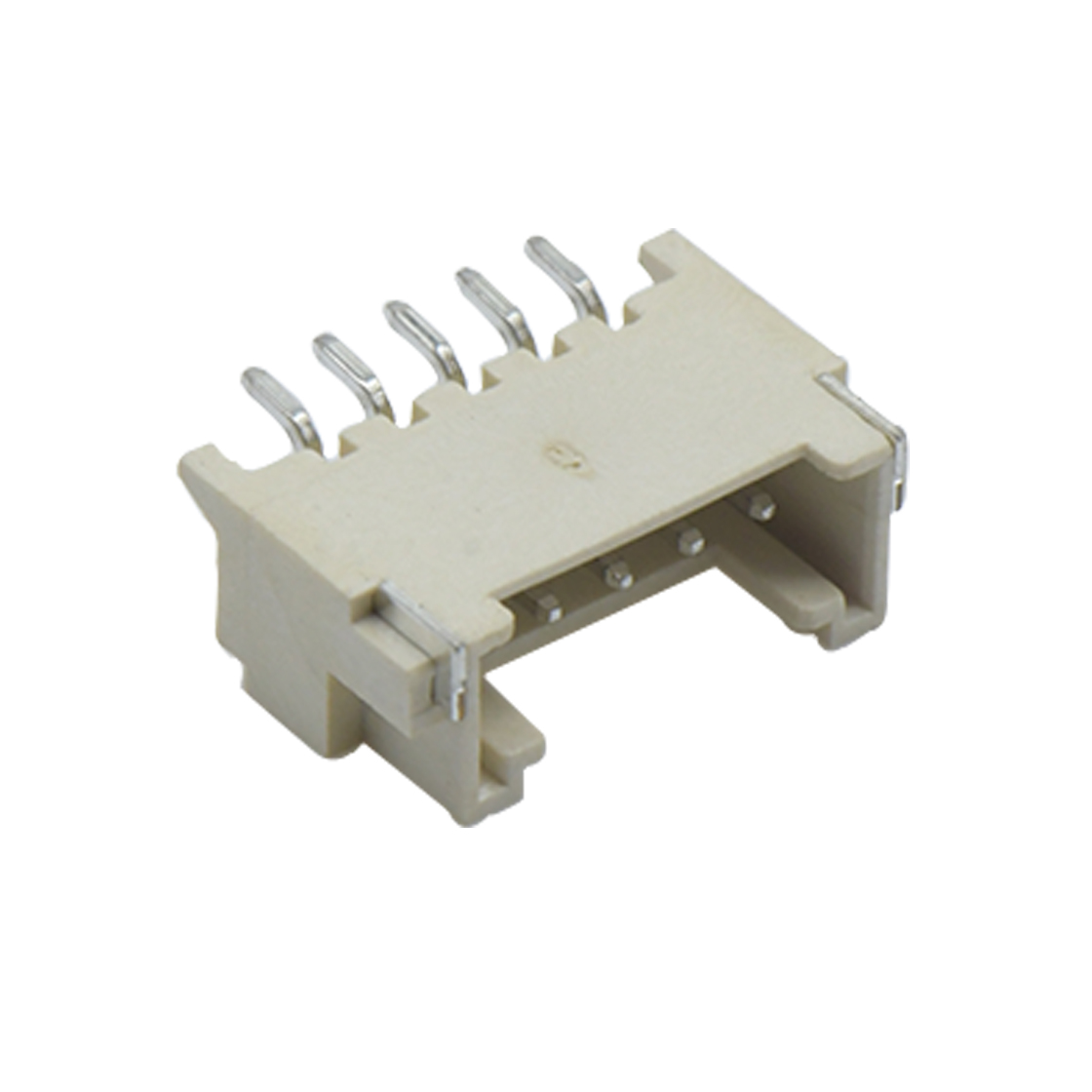 Pitch 2.0mm 90°单排卧贴 Wafer LCP 5pin 米黄色 镀亮锡