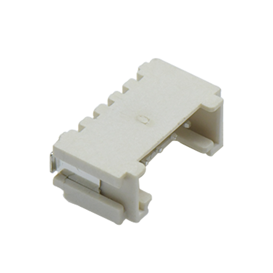 Pitch 2.0mm 90°单排卧贴 Wafer LCP 5pin 米黄色 镀亮锡
