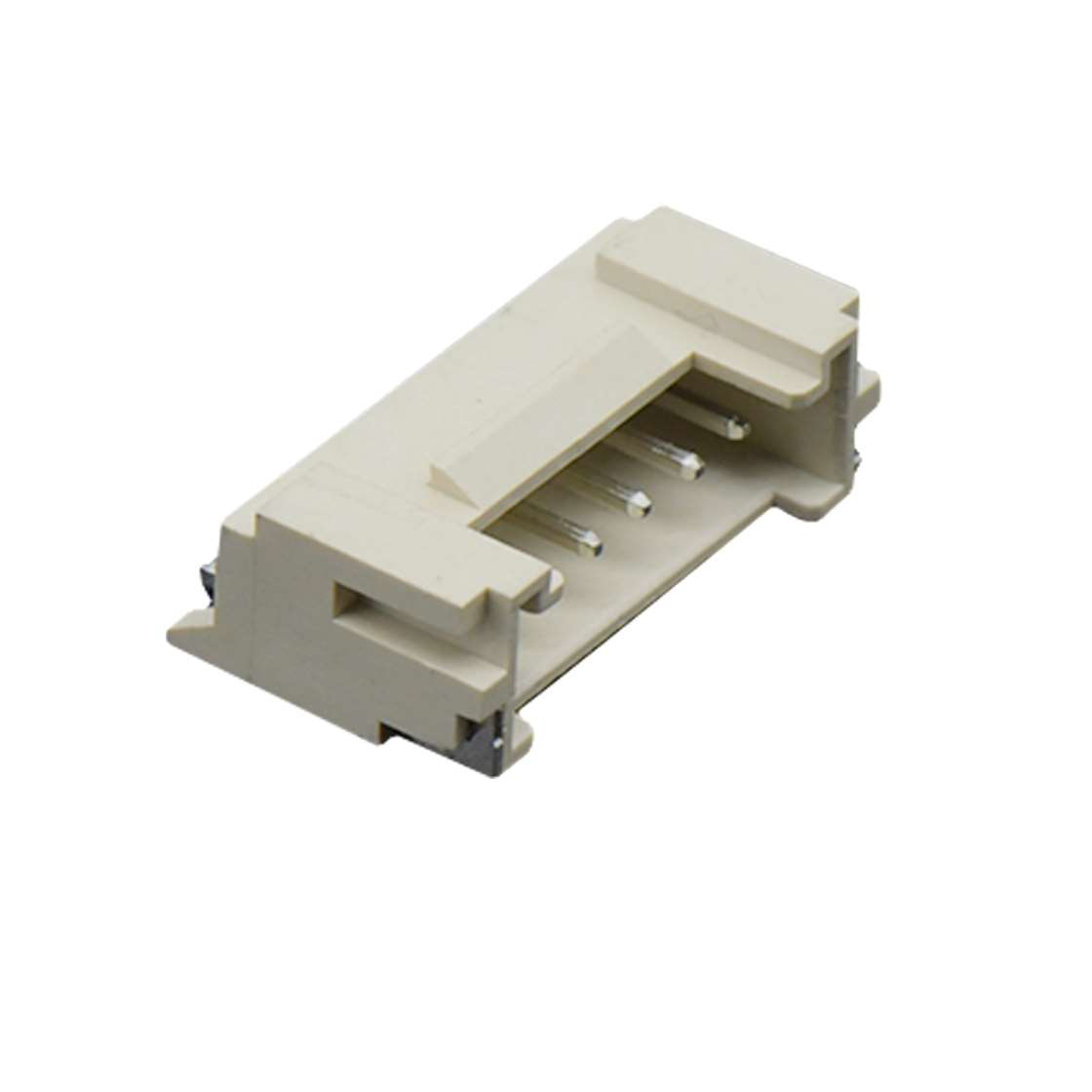 Pitch 2.0mm 90°单排卧贴 Wafer LCP 6pin 米黄色 镀亮锡