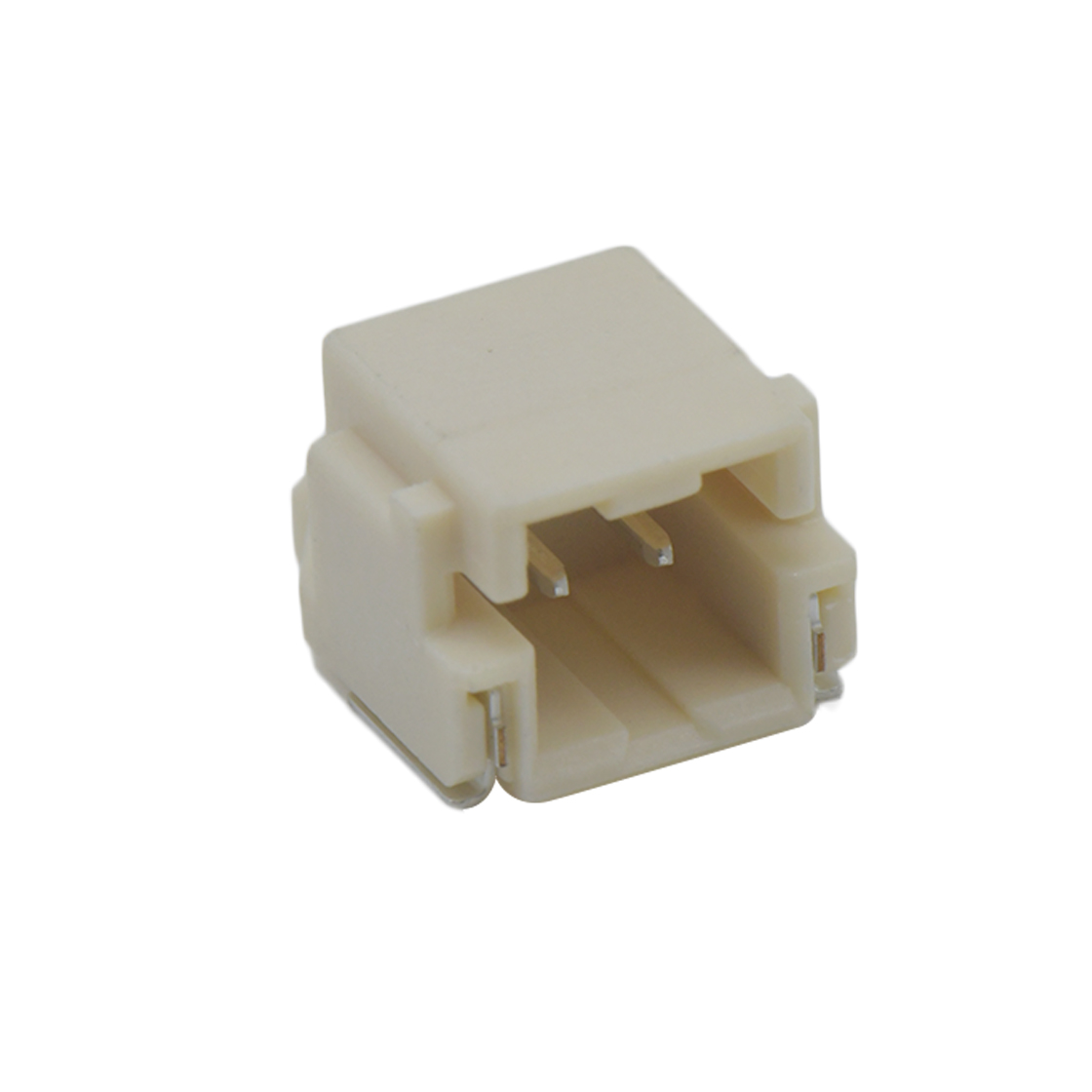 Pitch2.00mm 90°单排卧贴Wafer PA9T有卤 2Pin 本色 镀雾锡