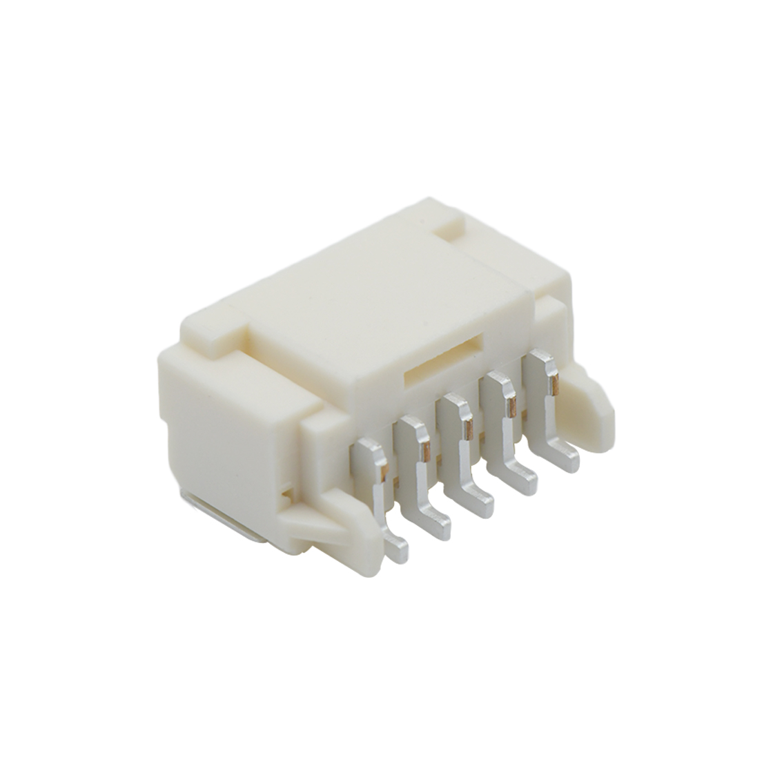 Pitch2.00mm 90°单排卧贴Wafer PA9T有卤 5Pin 本色 镀雾锡
