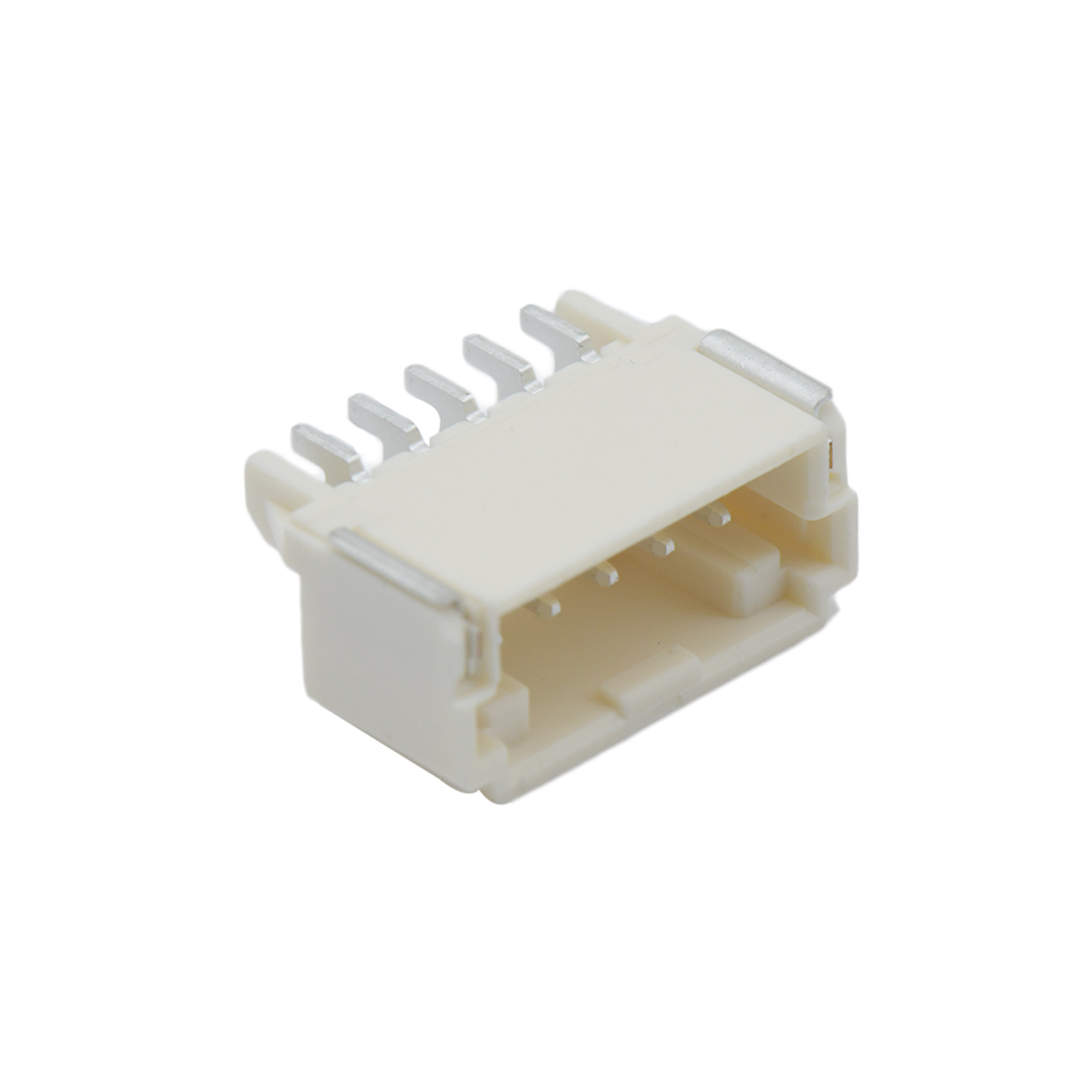 Pitch2.00mm 90°单排卧贴Wafer PA9T有卤 5Pin 本色 镀雾锡