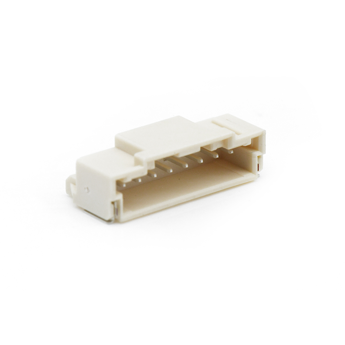 Pitch2.00mm 90°单排卧贴Wafer PA9T有卤 8Pin 本色 镀雾锡