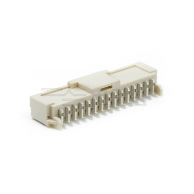 Pitch2.00mm 90°单排卧贴Wafer PA9T有卤 15Pin 本色 镀雾锡