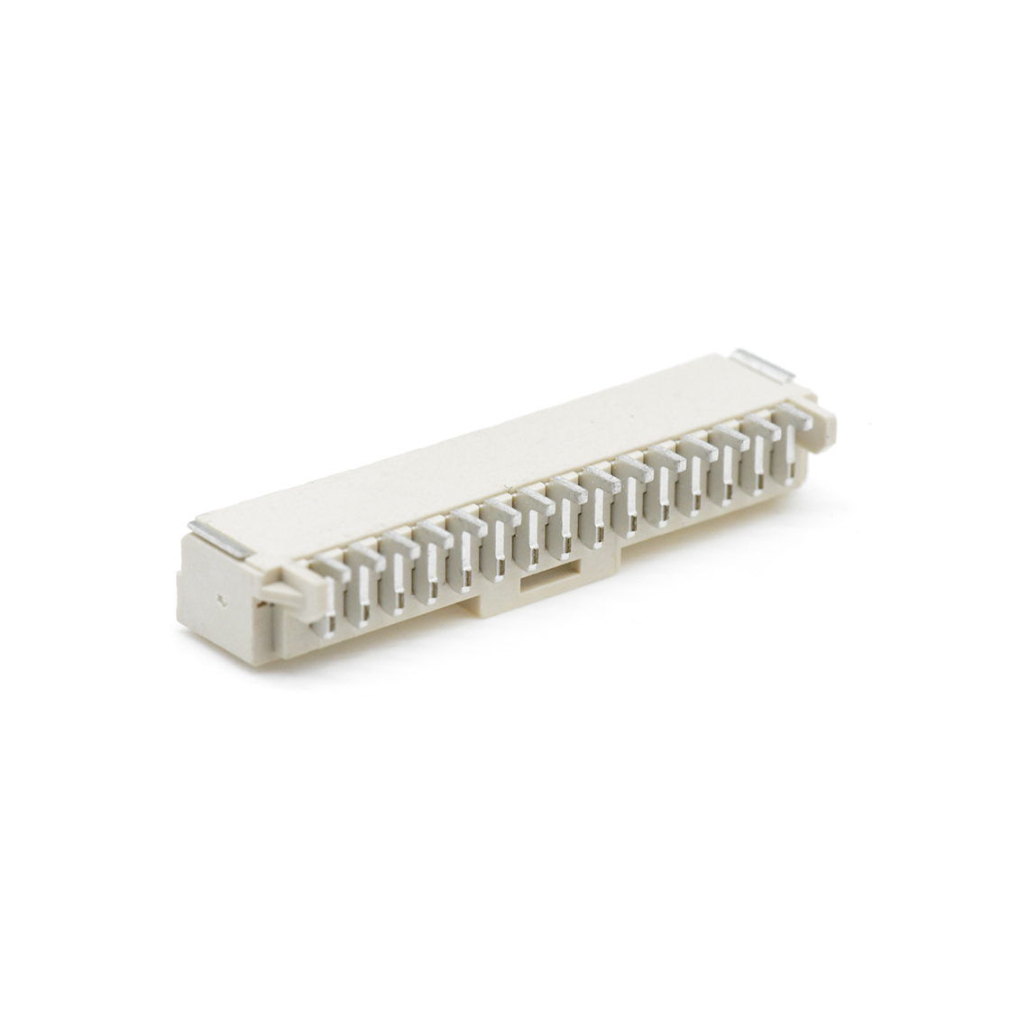 Pitch2.00mm 90°单排卧贴Wafer PA9T有卤 15Pin 本色 镀雾锡