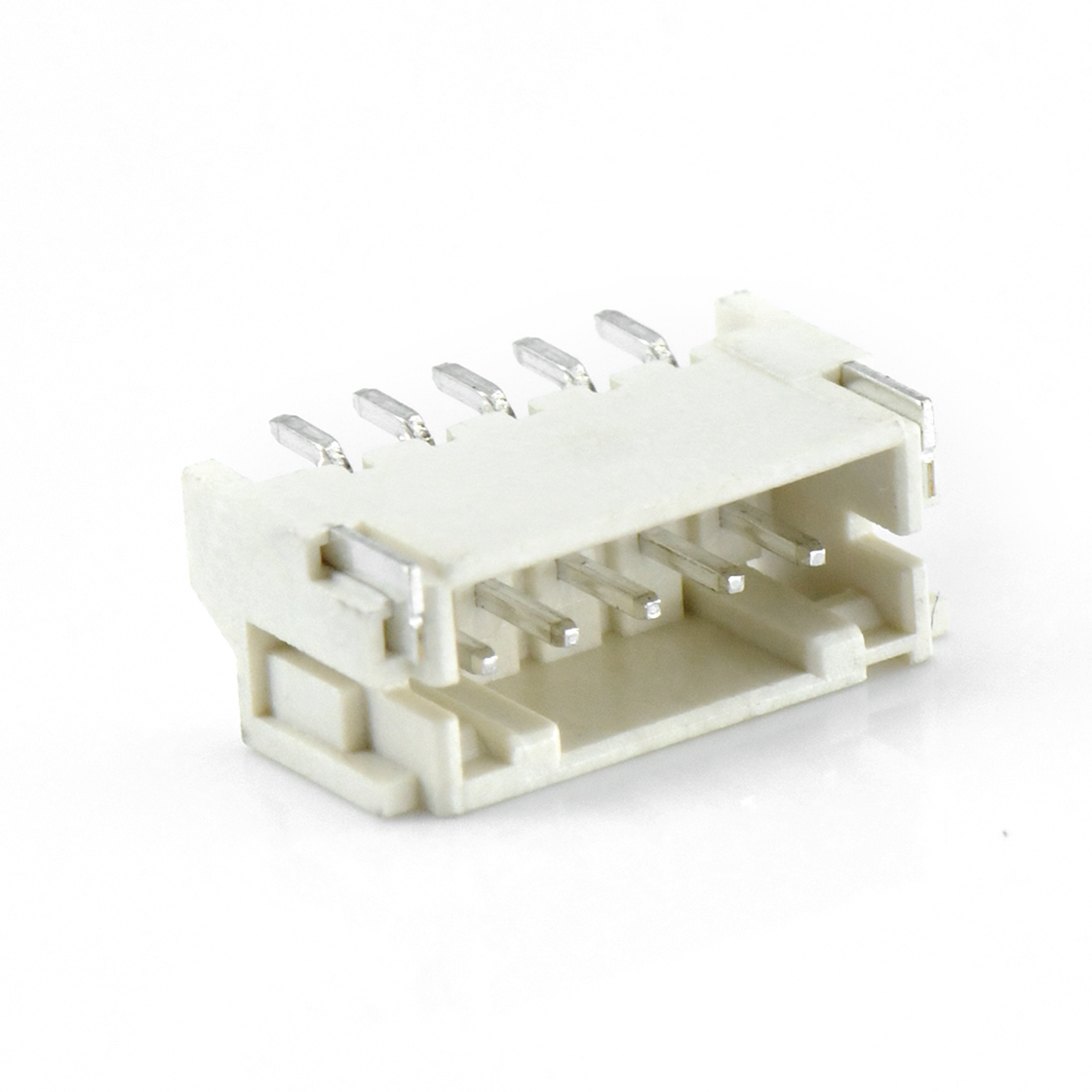Pitch 2.00mm 90°单排卧贴 Wafer 5pin 米黄色 镀亮锡