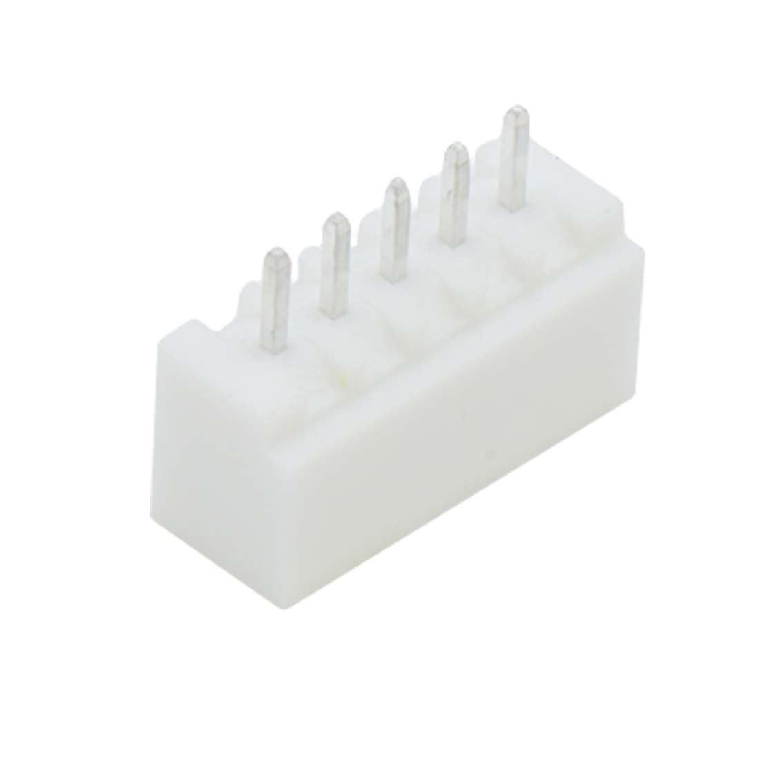 Pitch2.50mm 180°单排立插带扣Wafer 5Pin 本色 镀亮锡