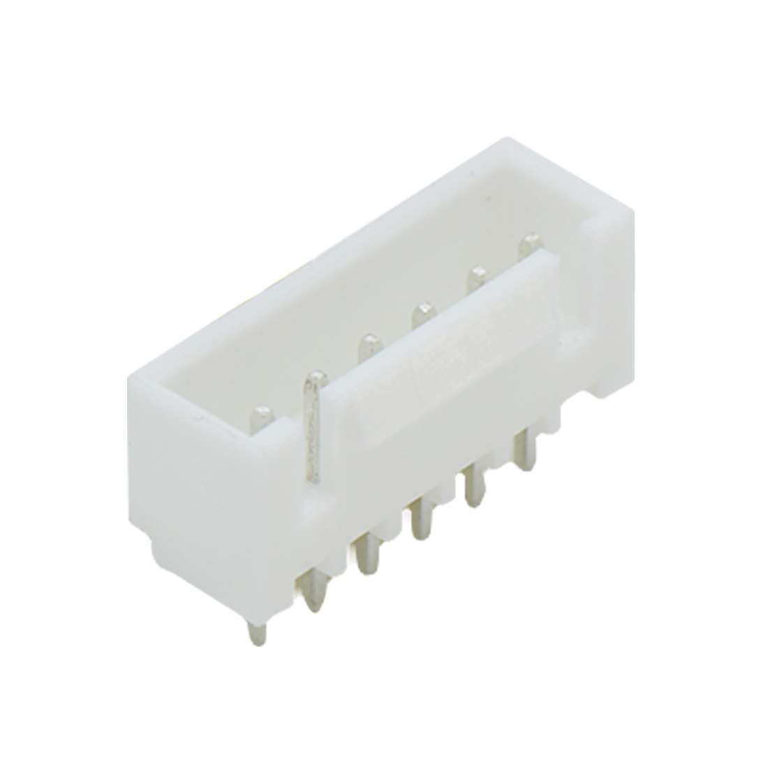 Pitch2.50mm 180°单排立插带扣Wafer 6Pin 本色 镀亮锡