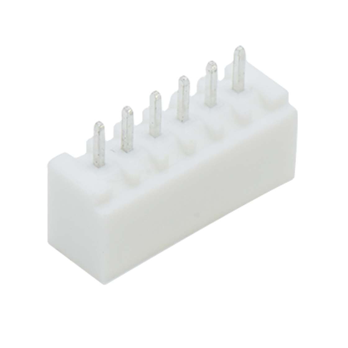 Pitch2.50mm 180°单排立插带扣Wafer 6Pin 本色 镀亮锡