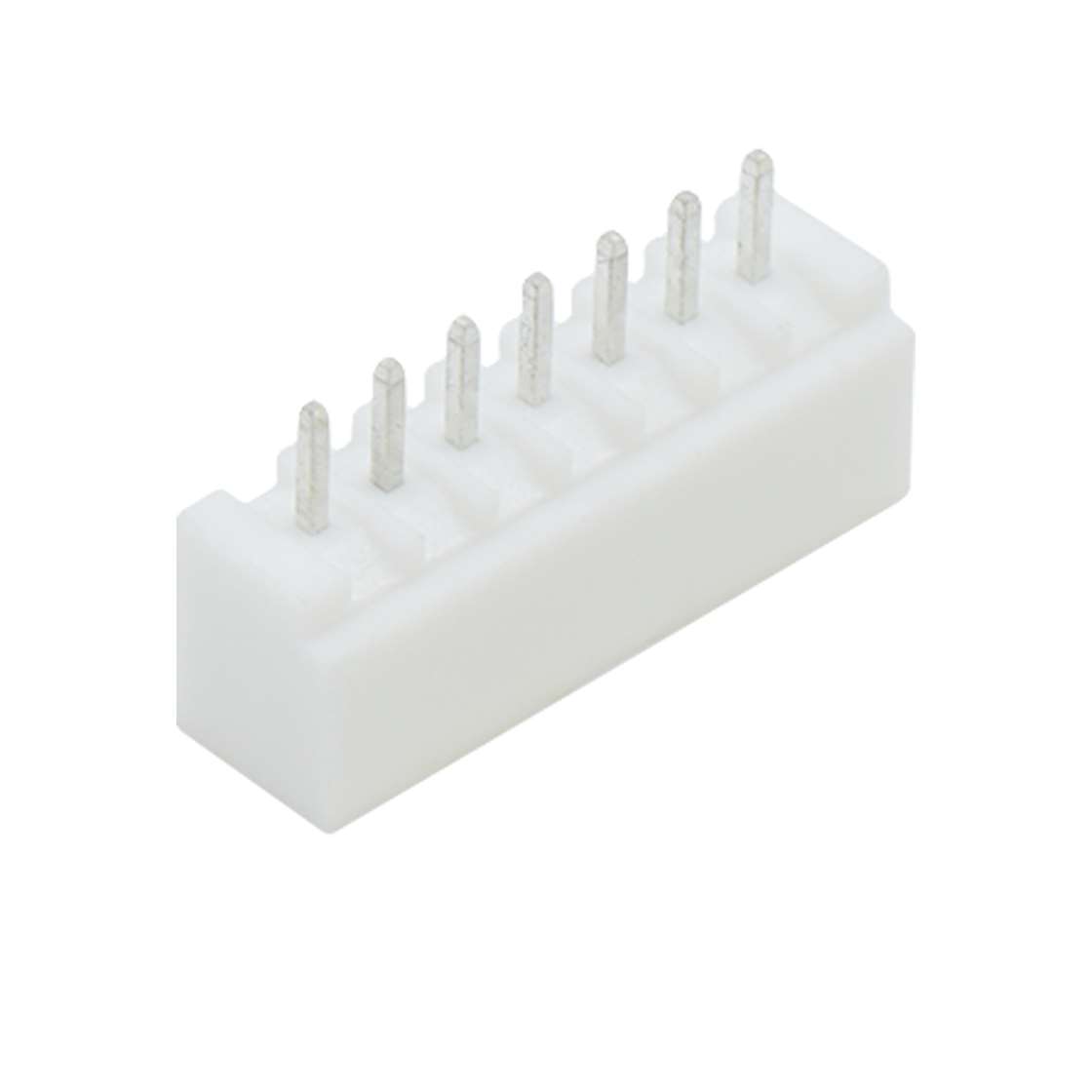 Pitch2.50mm 180°单排立插带扣Wafer 7Pin 本色 镀亮锡