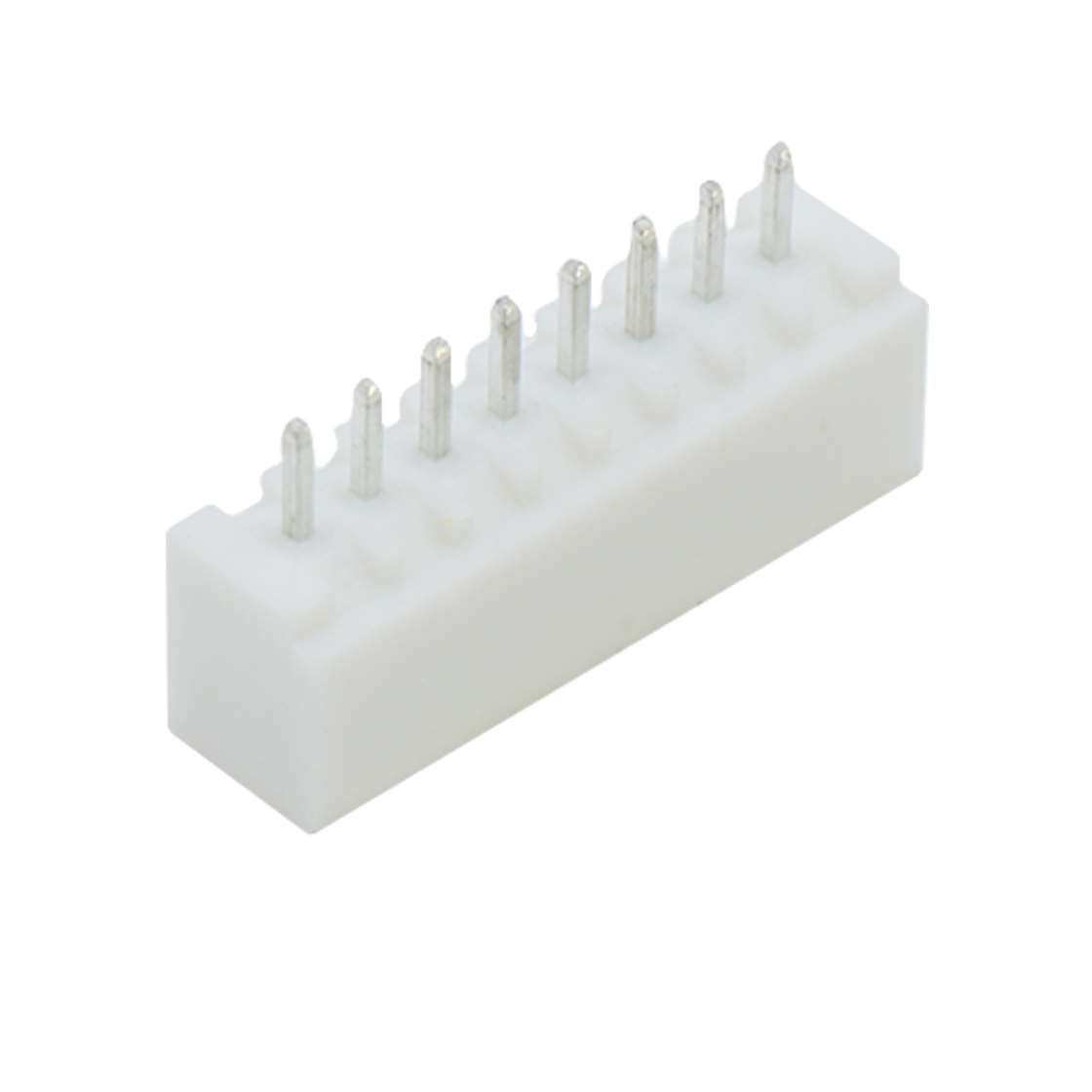 Pitch2.50mm 180°单排立插带扣Wafer 8Pin 本色 镀亮锡