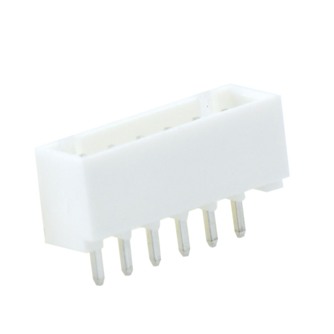 Pitch 2.50mm 180°单排带扣DIP型 Wafer 6Pin 白色 镀亮锡